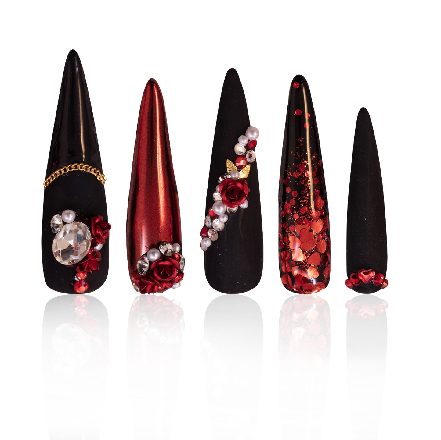 LH31 【Latina Rose】HandMade Press On Nails