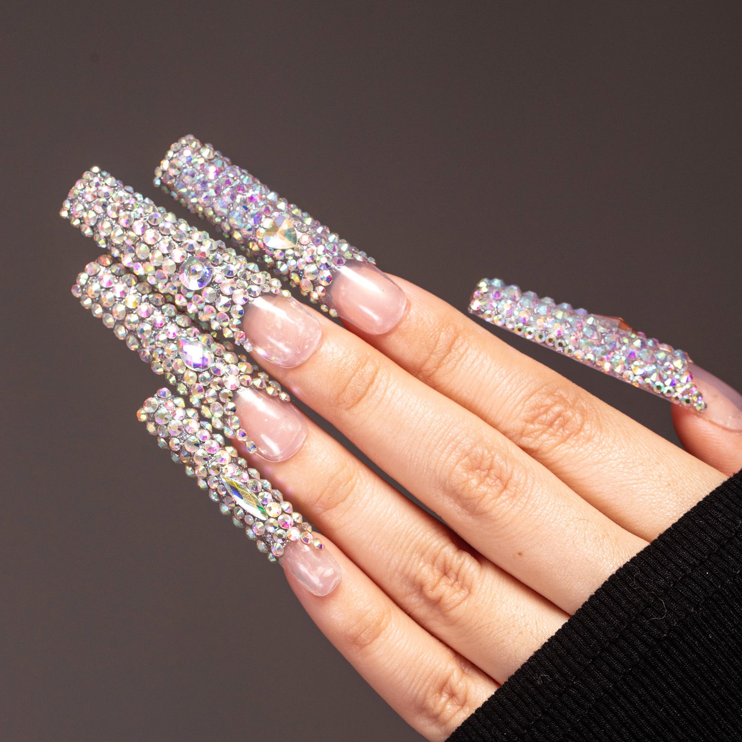 LH7 Handmade Crystal Elegant Press on Nails Customize