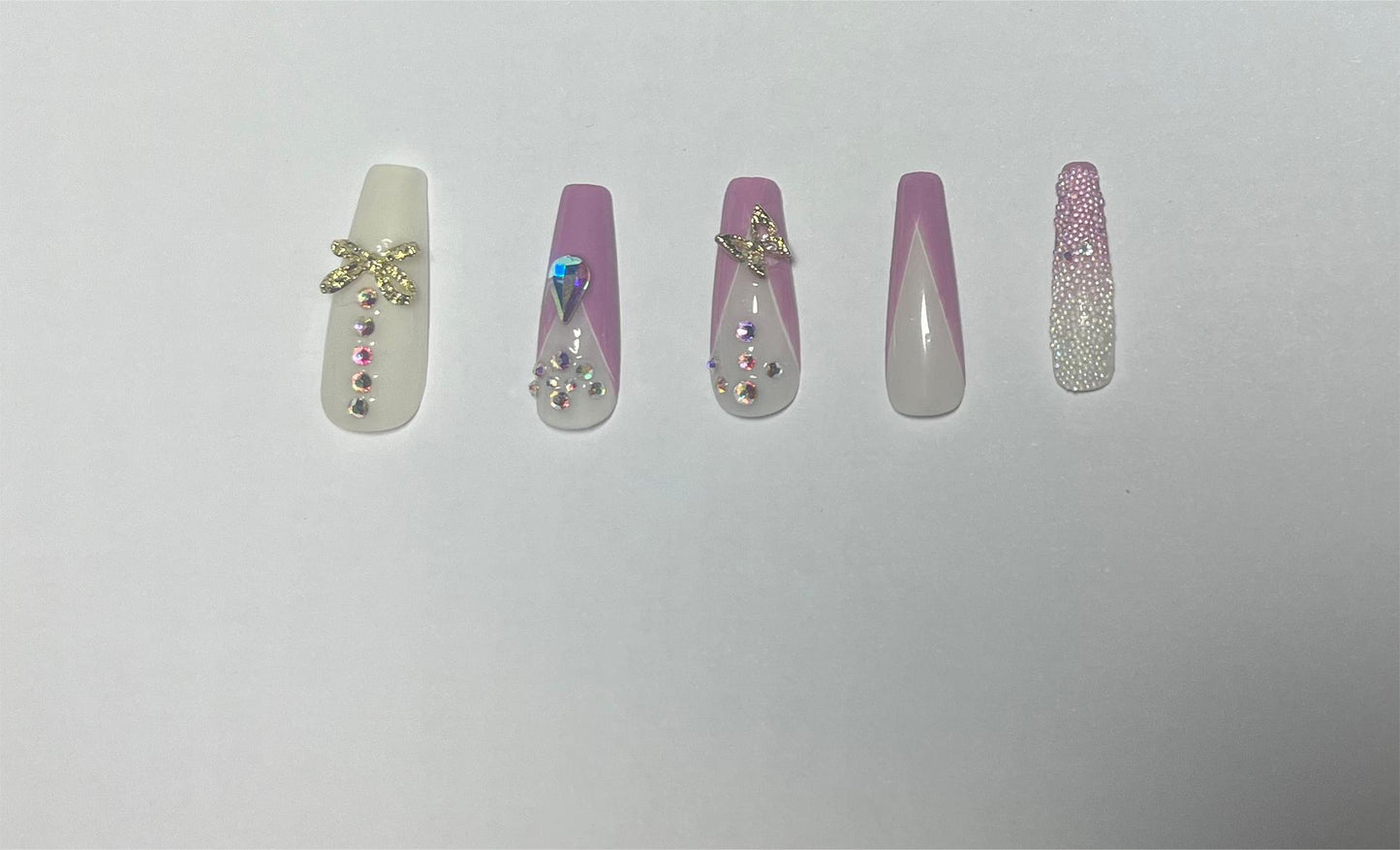 LH46 Handmade Elegant Purple Spring Press on Nails Customize